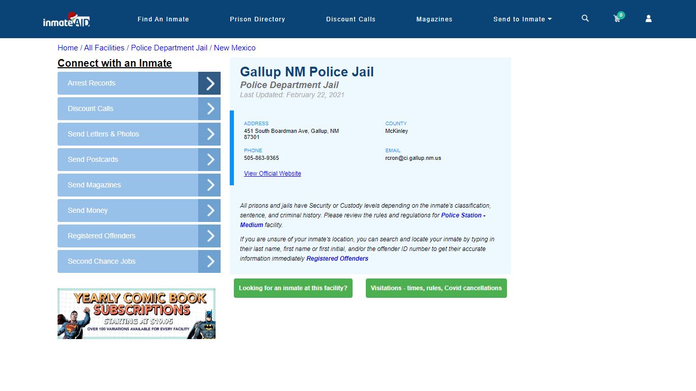 Gallup NM Police Jail & Inmate Search - Gallup, NM